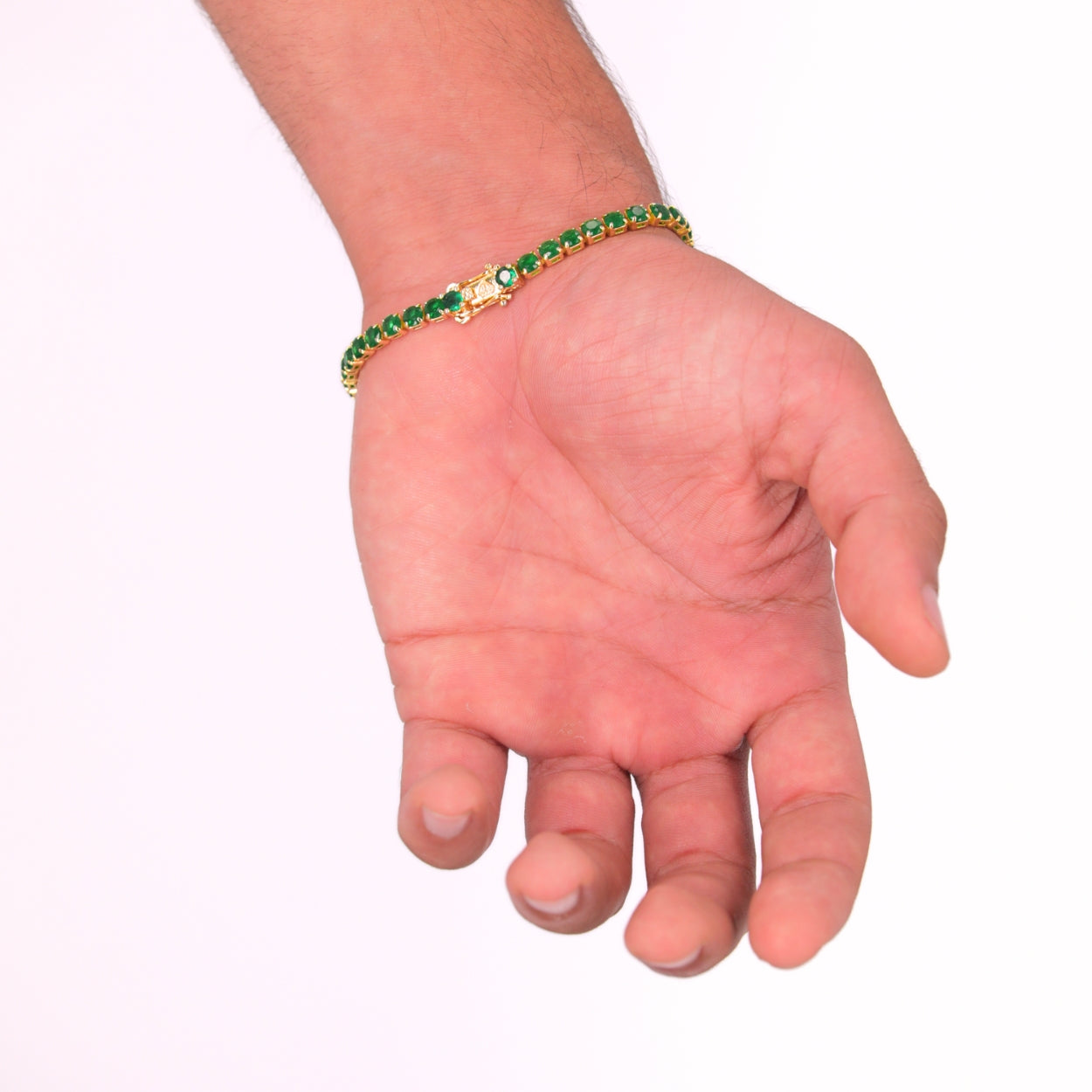 Pulsera Tennis semi esmeralda