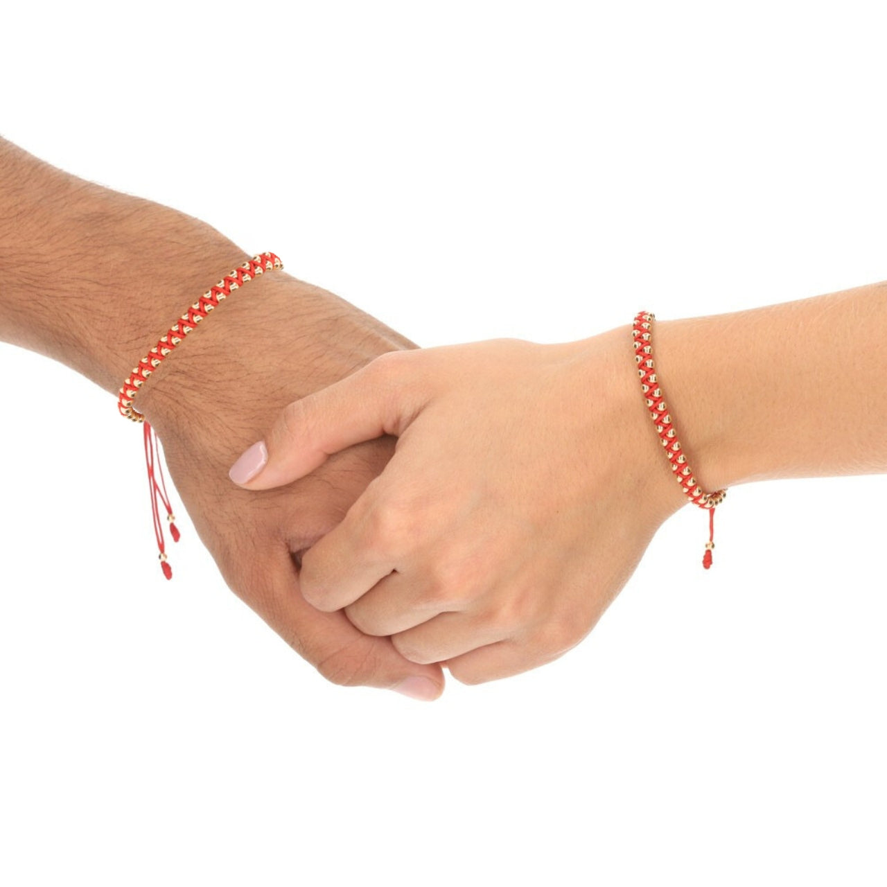Duo Pulsera Aurux balin cruzado Tejido rojo