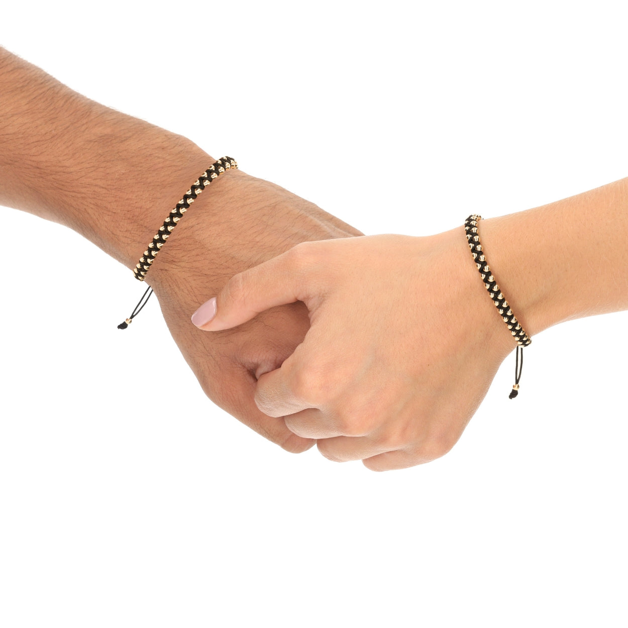 Duo Pulsera Aurux balin cruzado Tejido Negro