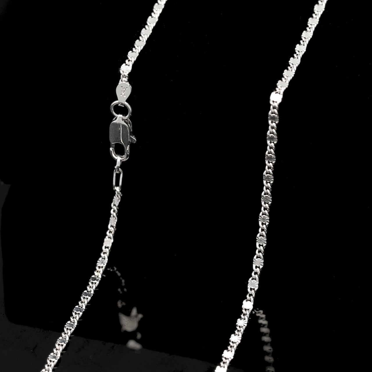 Cadena centro diamante 60 cm | Baño de oro blanco