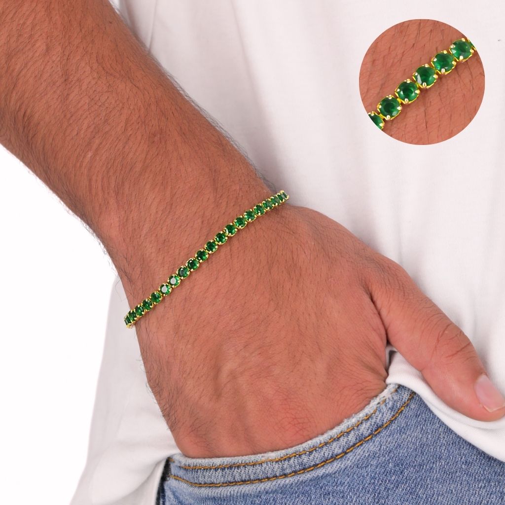 Pulsera Tennis semi esmeralda