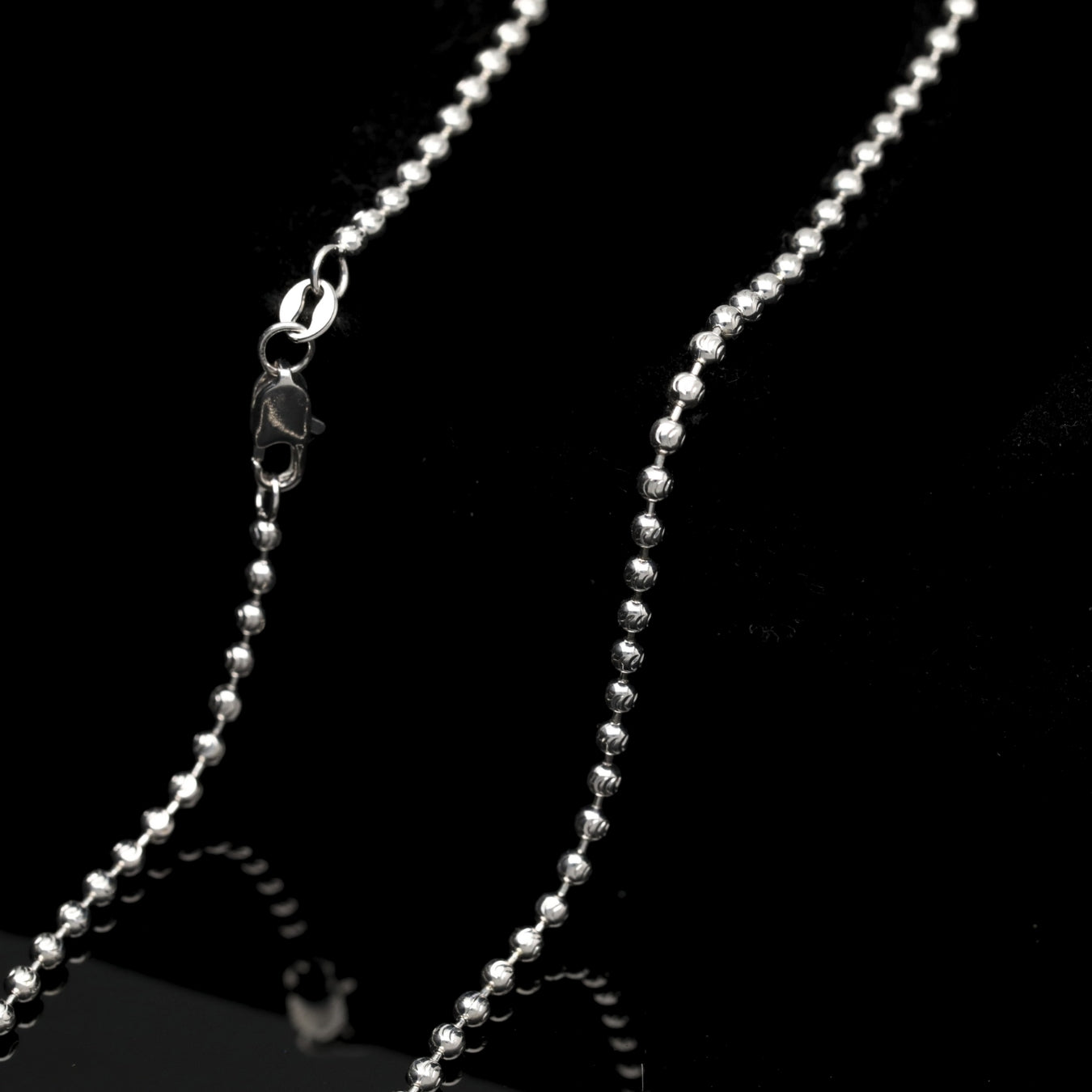 Cadena balin diamantado 2,2mm 45 cm | Baño de oro blanco