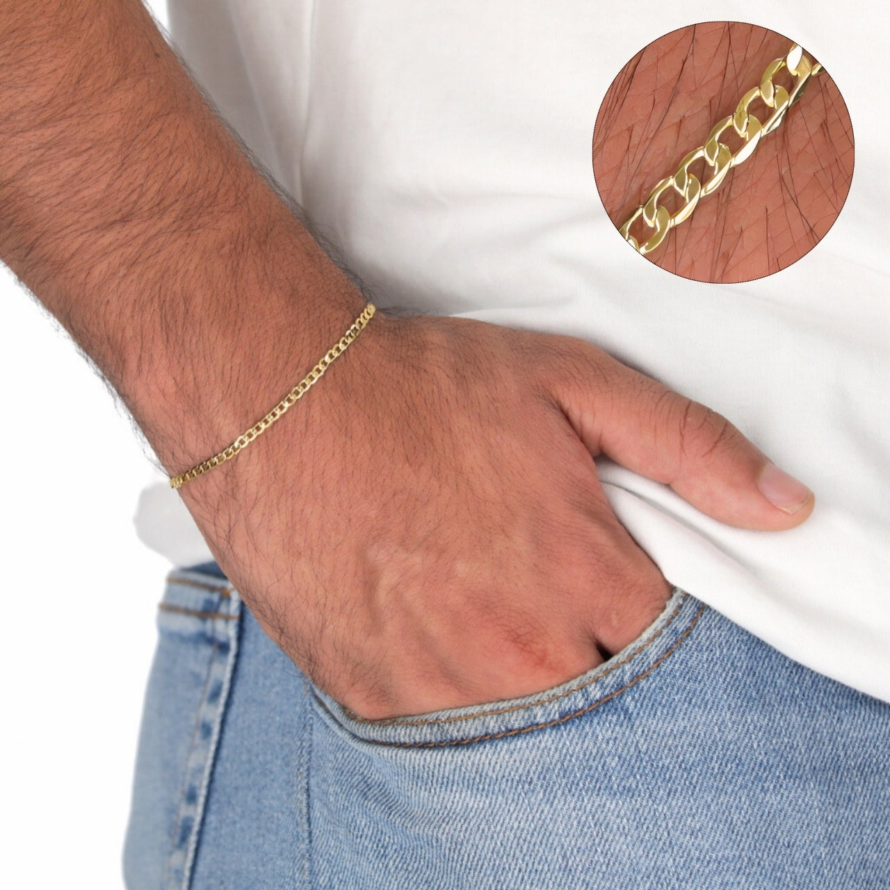 Pulsera Aurux Cubana clasica 2,5 mm