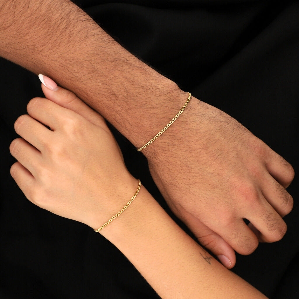 Duo Pulseras Aurux cubana 2,2 mm