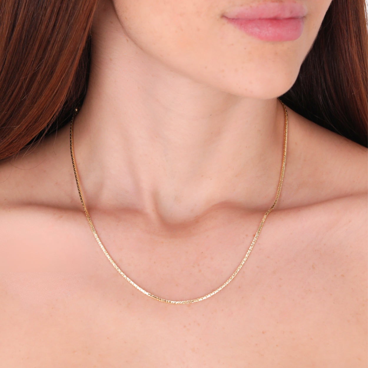 Cadena ORO AURUX Cuadro Diamantada 40 cm