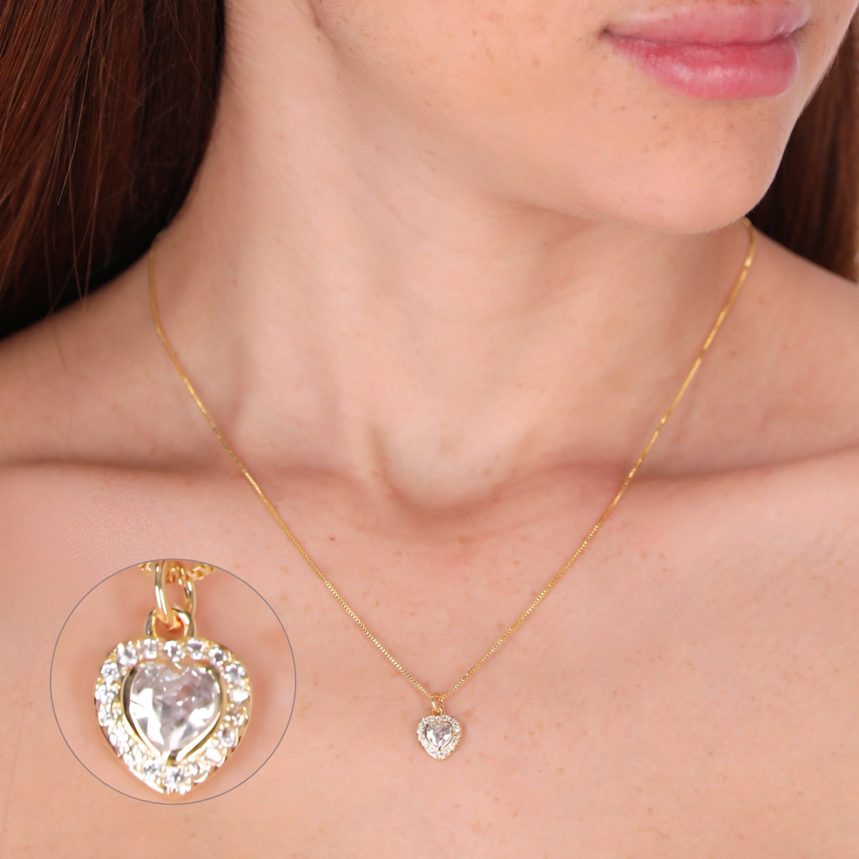 Cadena corazon con diamante