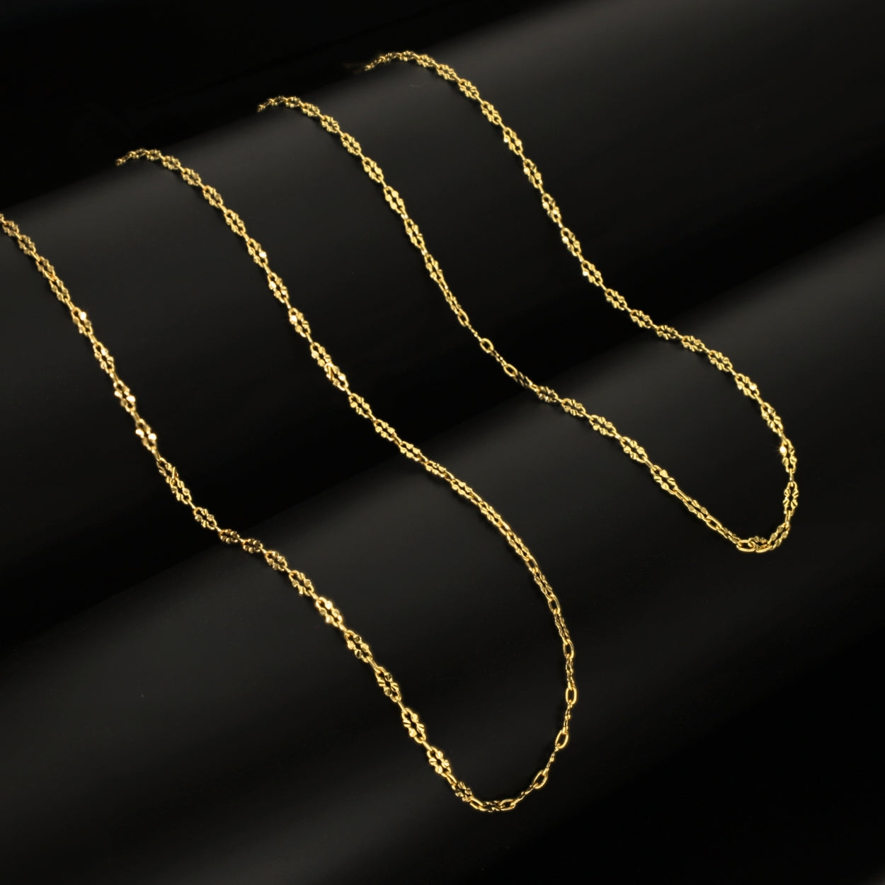 Duo Cadenas AURUX Eslabón Diamantado 45/60 cm